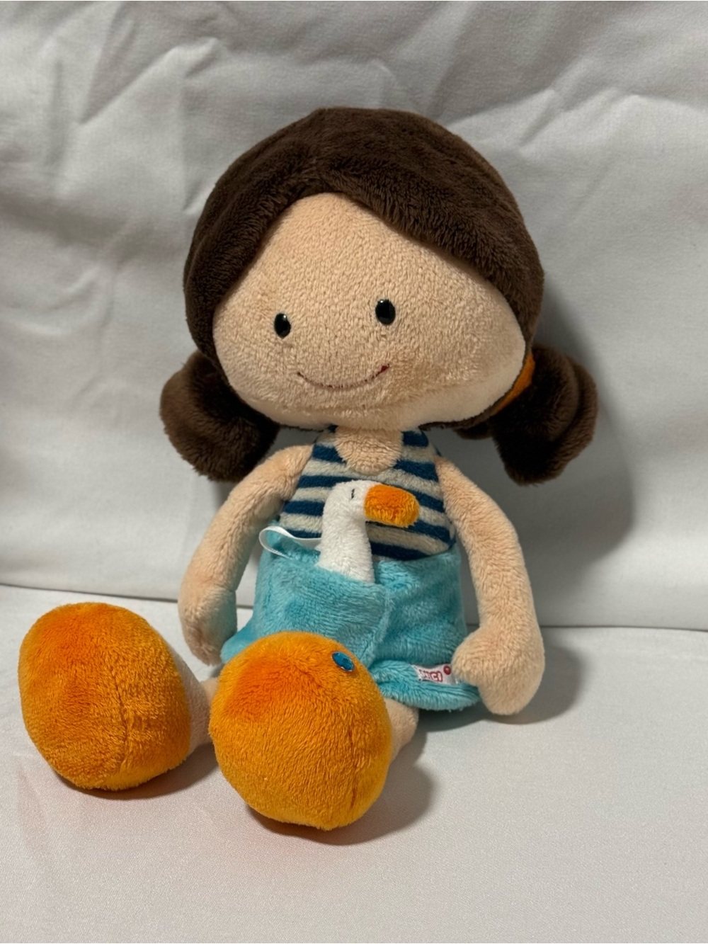 NICI Wonderland Plush Girlβ Doll with Removable Goose Friend - 10"